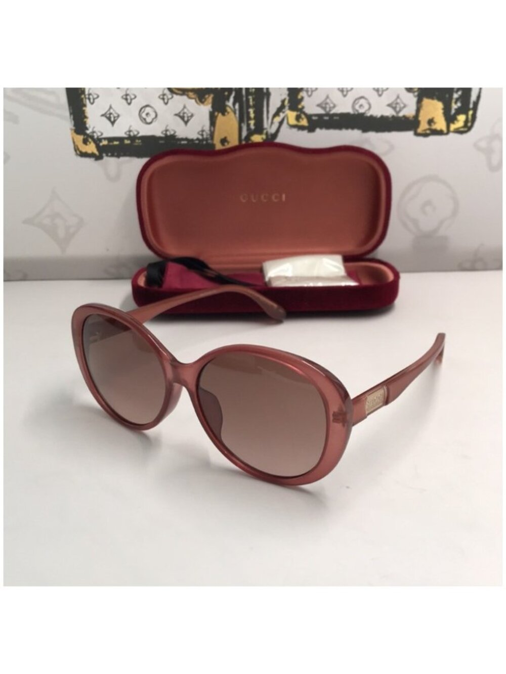 Gucci GG0793SK Elegant Pink Sunglasses 003 New